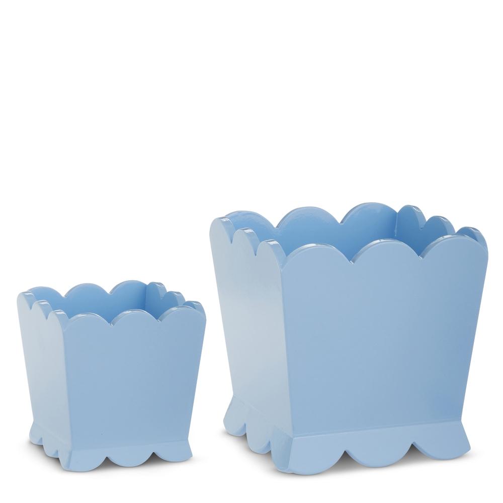 RAZ Imports 8.5" Blue Scalloped Planter