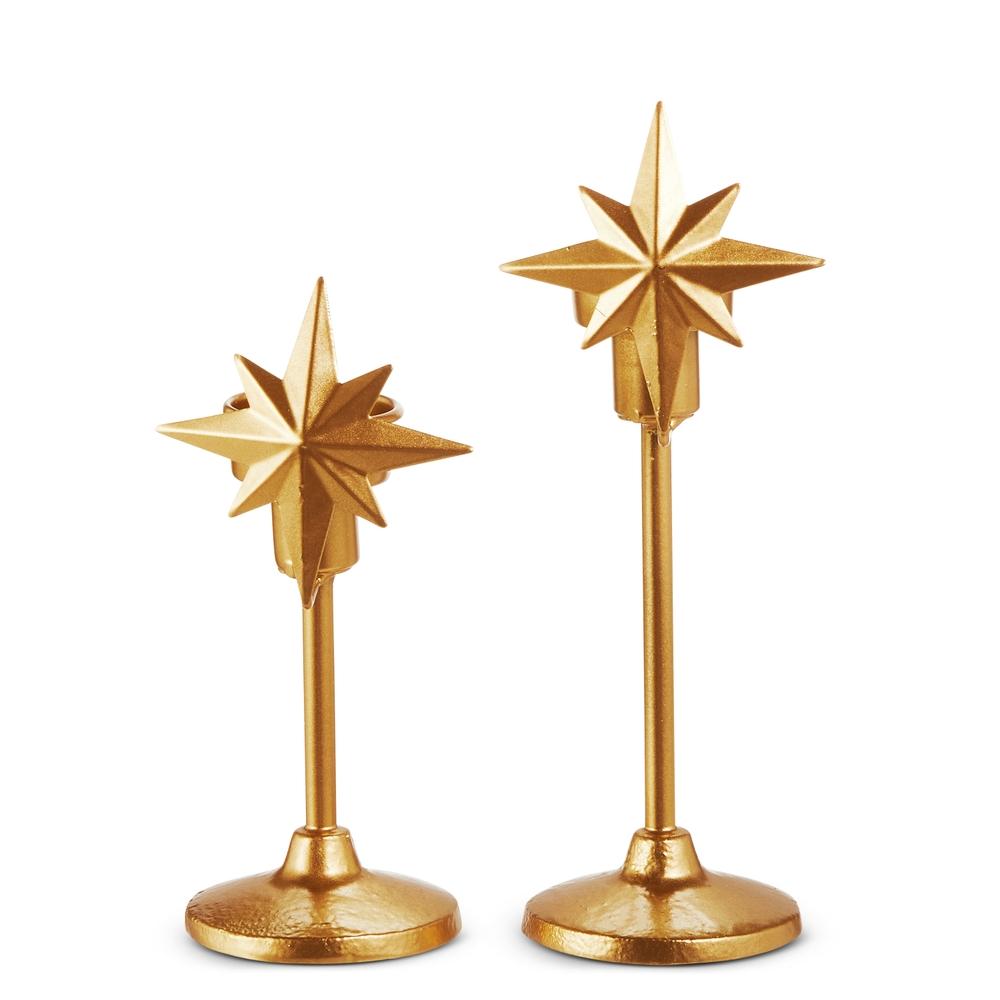 RAZ Imports 8.5" Gold Patina Star Candle Holder
