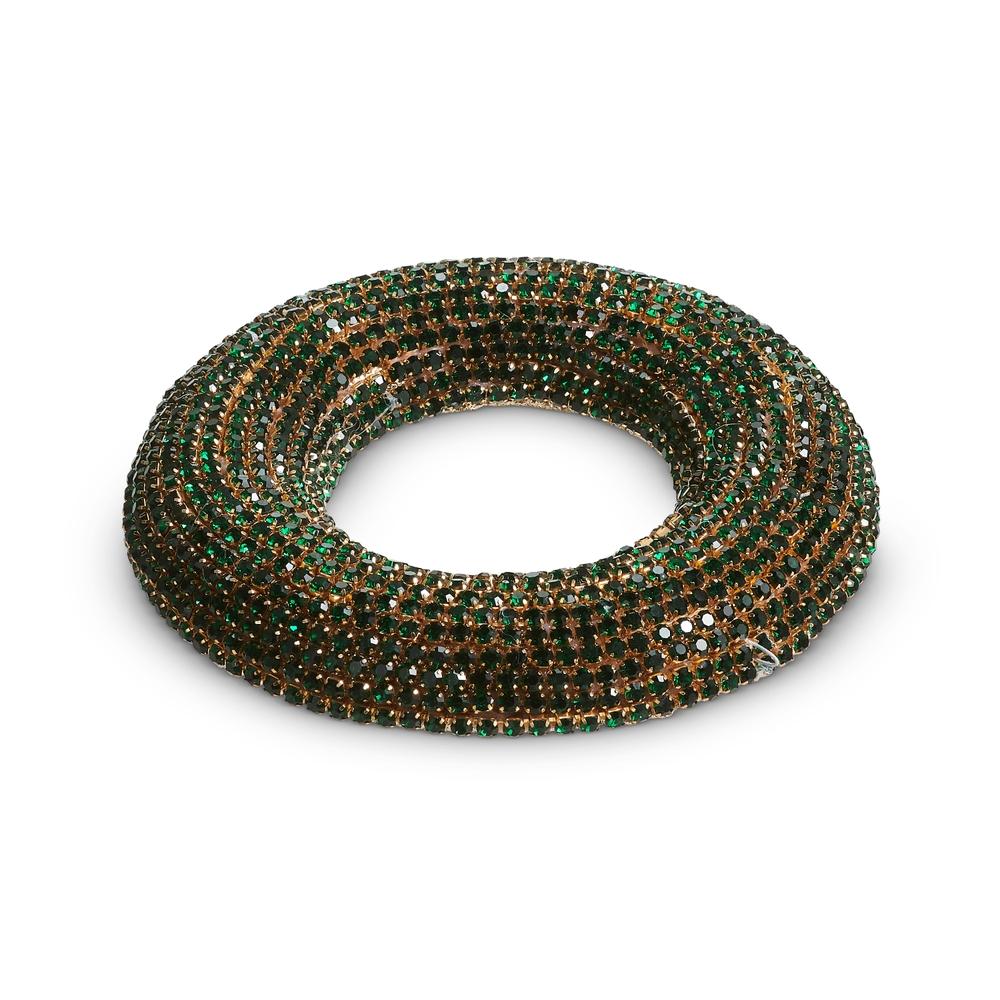 RAZ Imports 8.5" Green Rhinestone Candle Ring
