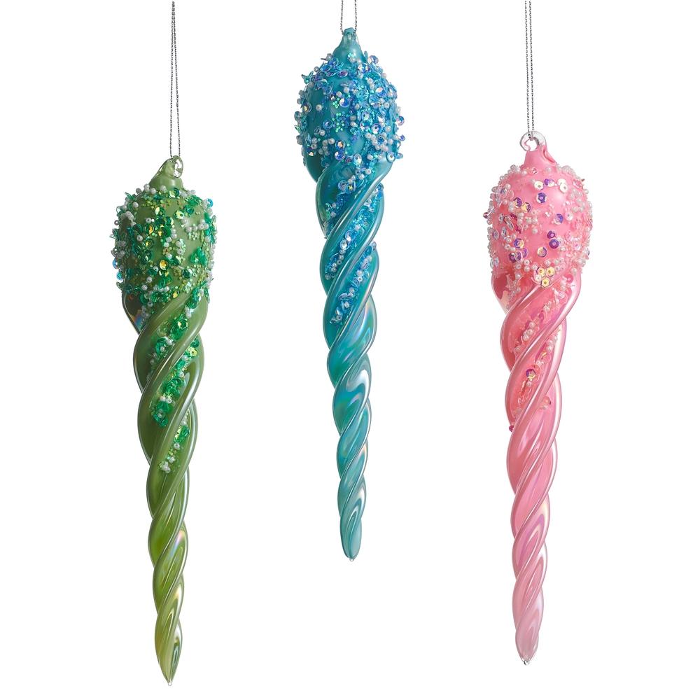 RAZ Imports 8.5" Iced Finial Ornaments