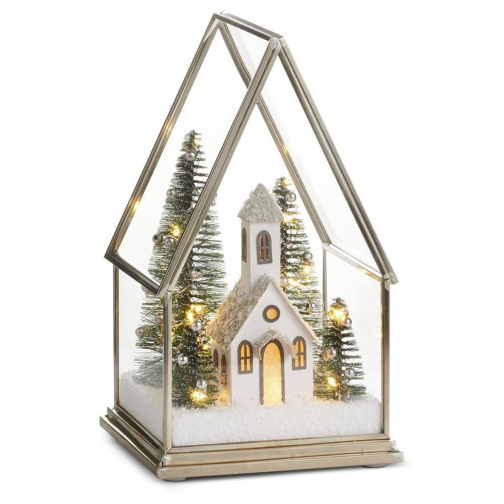 RAZ Imports 8.5" Lighted Church Terrarium