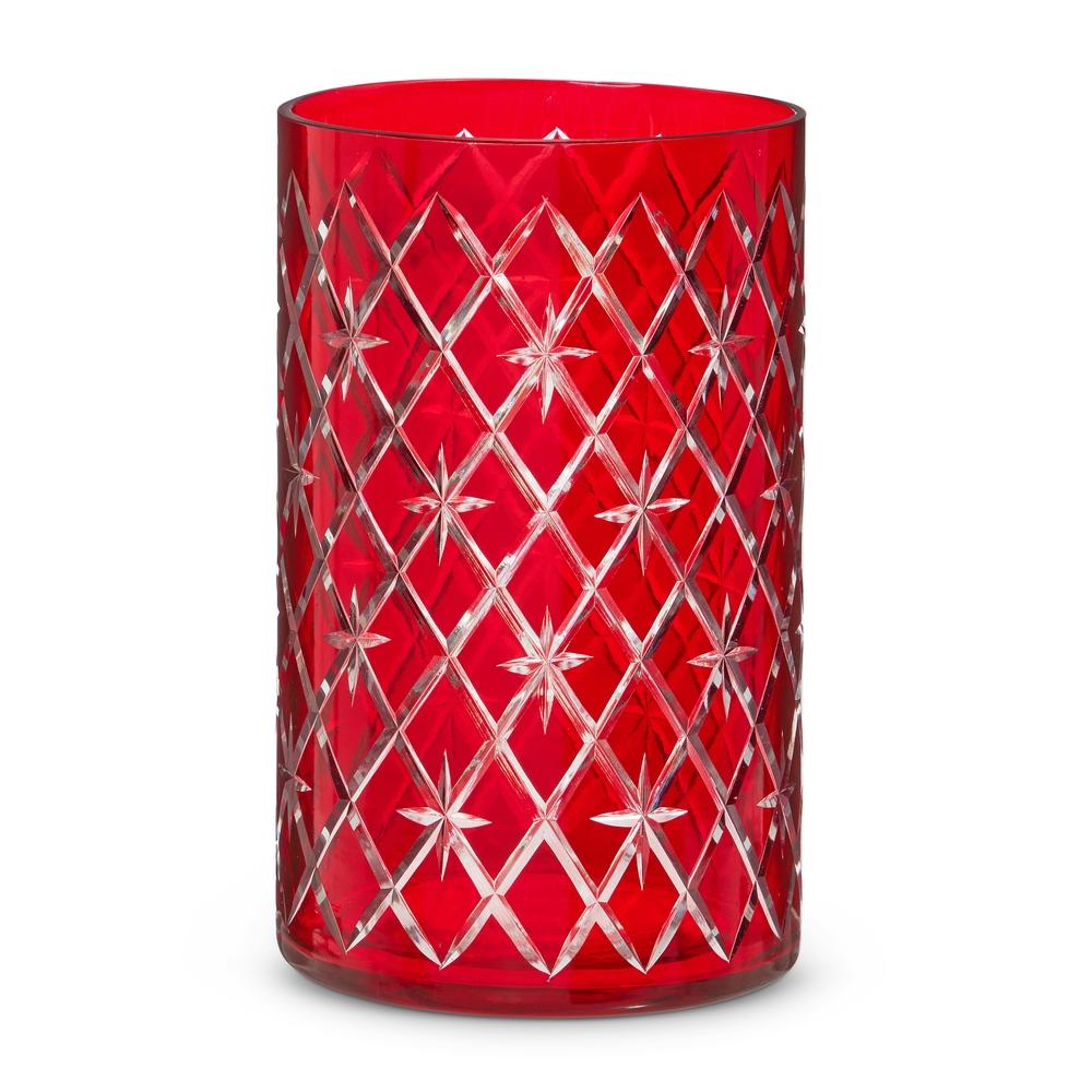 RAZ Imports 8.5" Red Etched Container