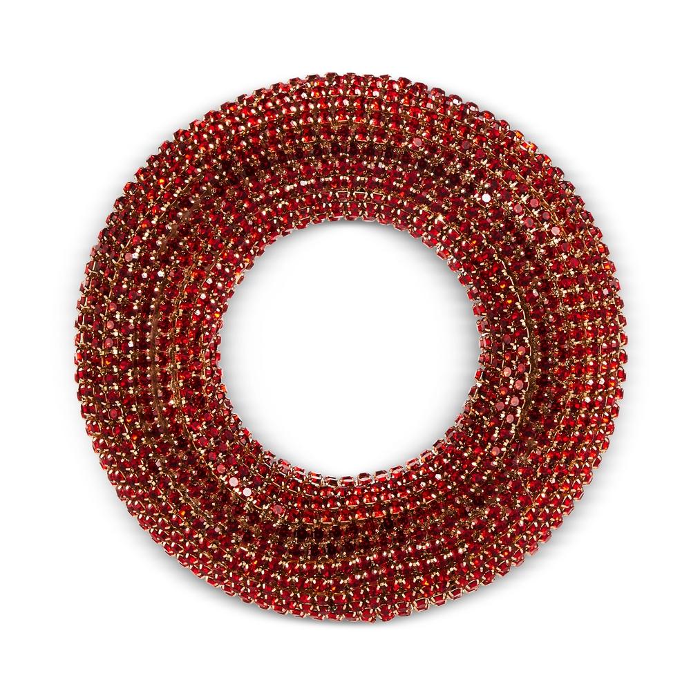 RAZ Imports 8.5" Red Rhinestone Candle Ring