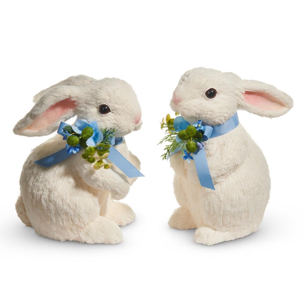 RAZ Imports 8.5" Sisal Bunny with Blue Bow