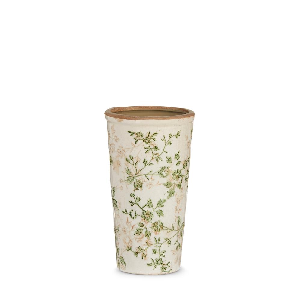 RAZ Imports 8.5" Taupe Floral Vase