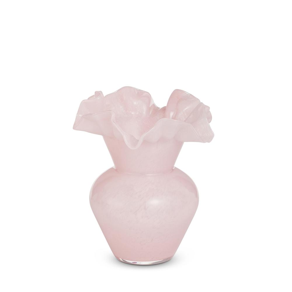RAZ Imports 8.75" Pale Pink Ruffle Vase