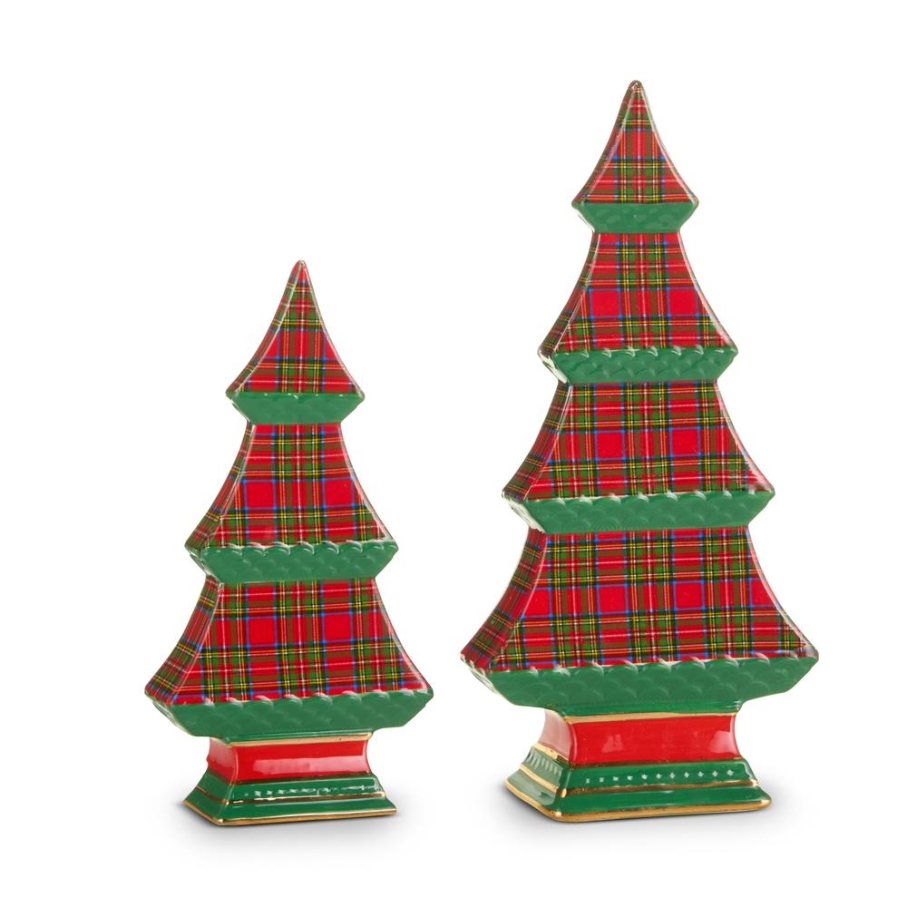 RAZ Imports 8.75" Plaid Tabletop Trees