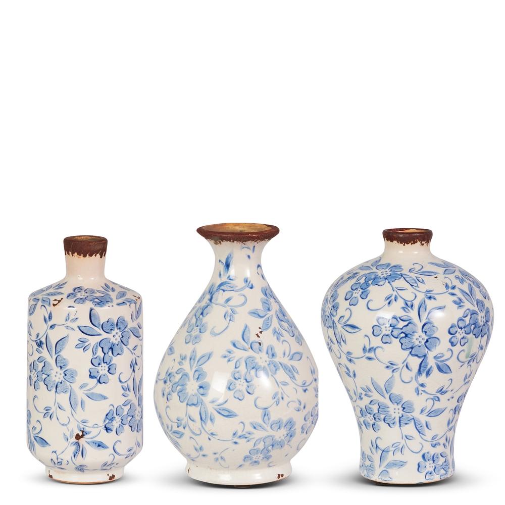 RAZ Imports 8" Blue and White Bud Vases