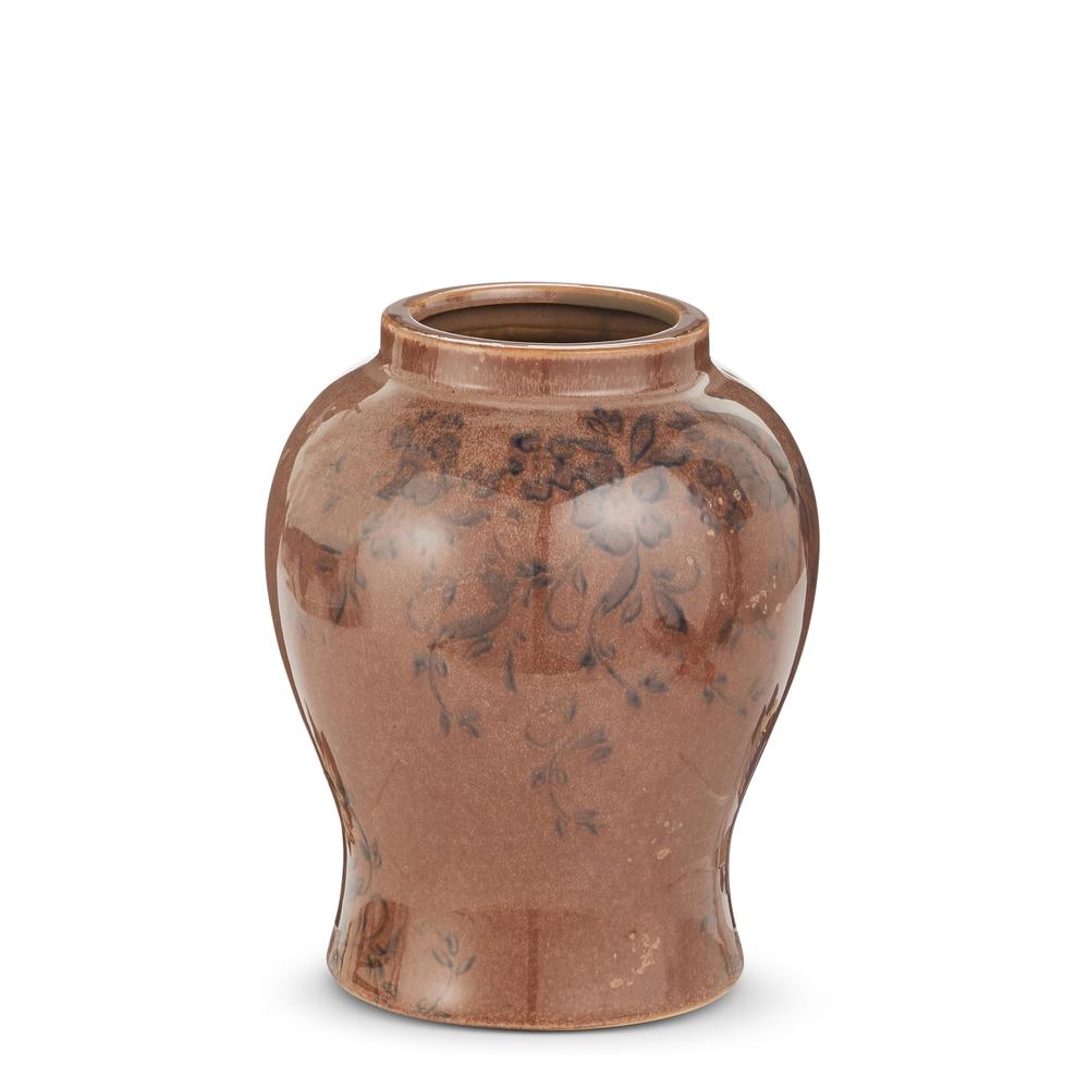 RAZ Imports 8" Brown Floral Vase