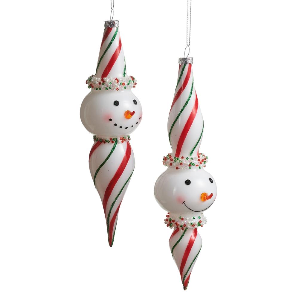 RAZ Imports 8" Candy Snowman Finial Ornaments