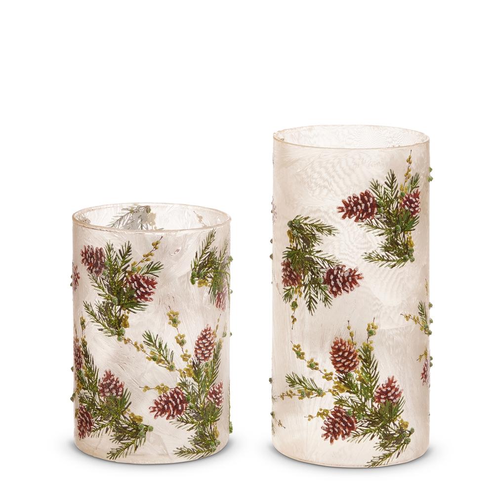 RAZ Imports 8" Evergreen and Pinecone Containers