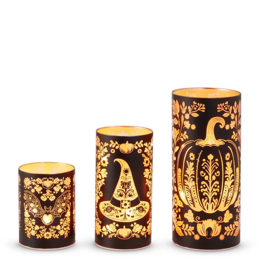 RAZ Imports 8" Floral Halloween Lighted Lanterns