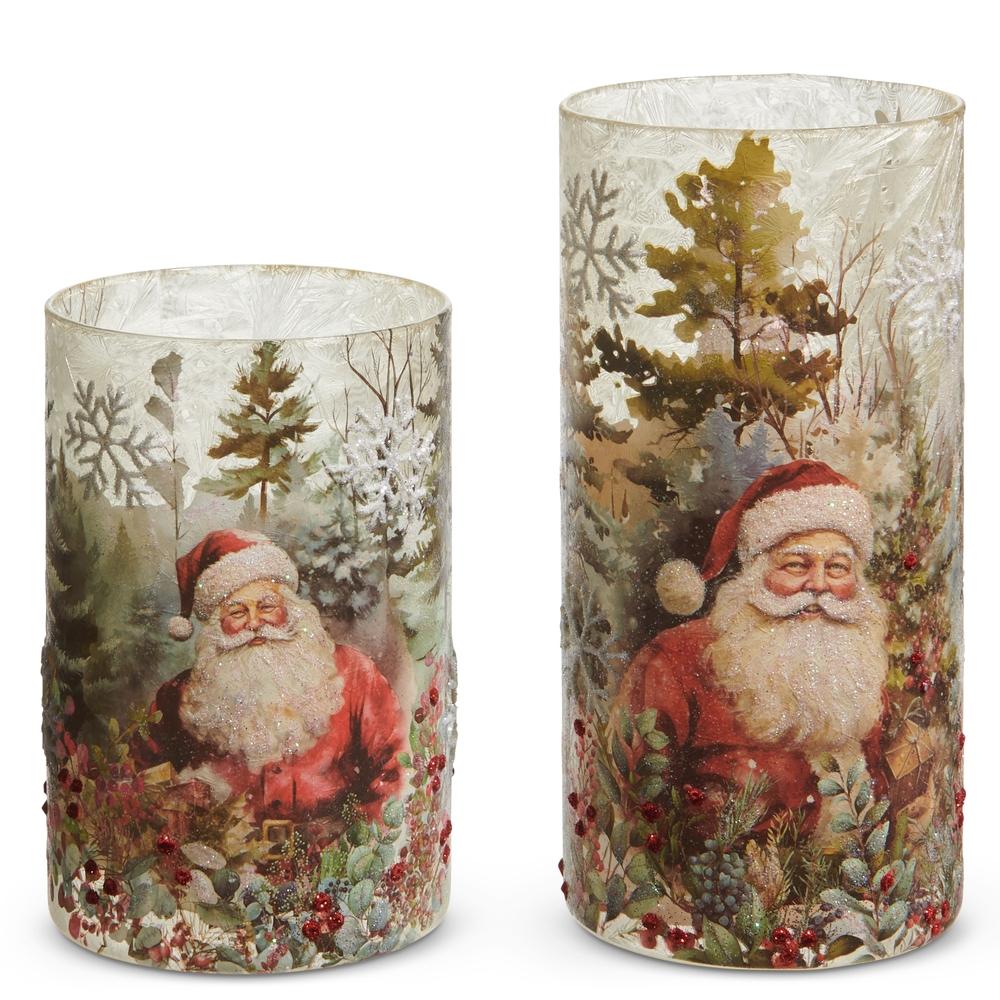 RAZ Imports 8" Forest Santa Containers