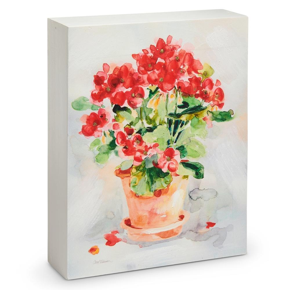 RAZ Imports 8" Gathered in Red Petal Wall Block
