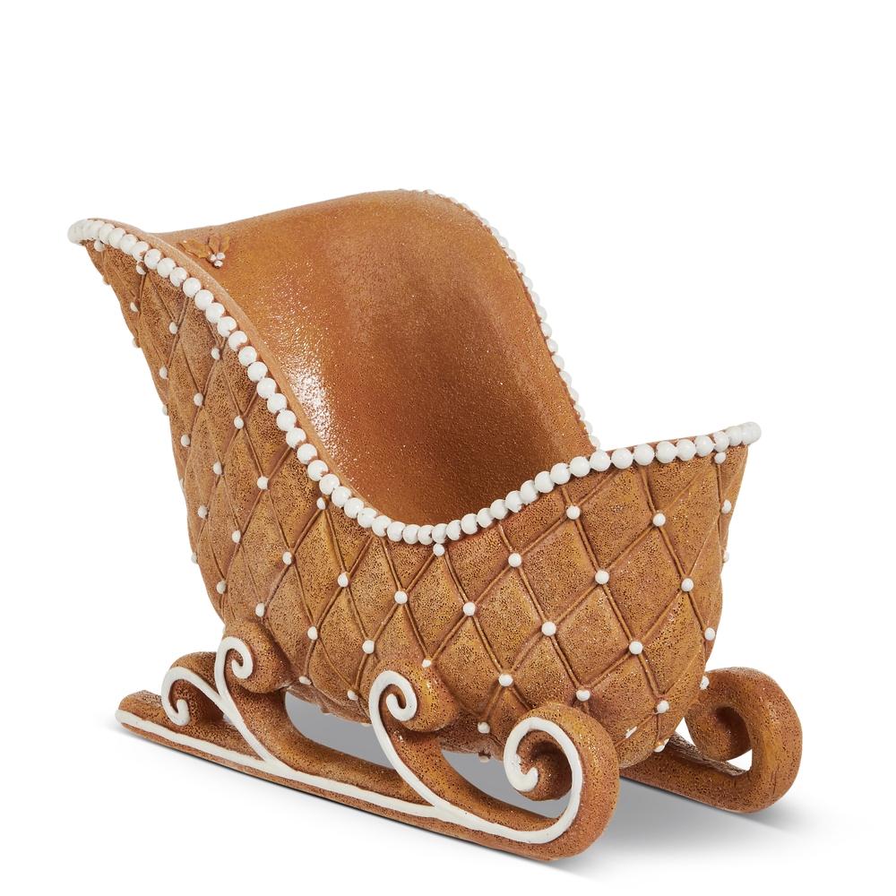 RAZ Imports 8" Gingerbread Pearl Sleigh