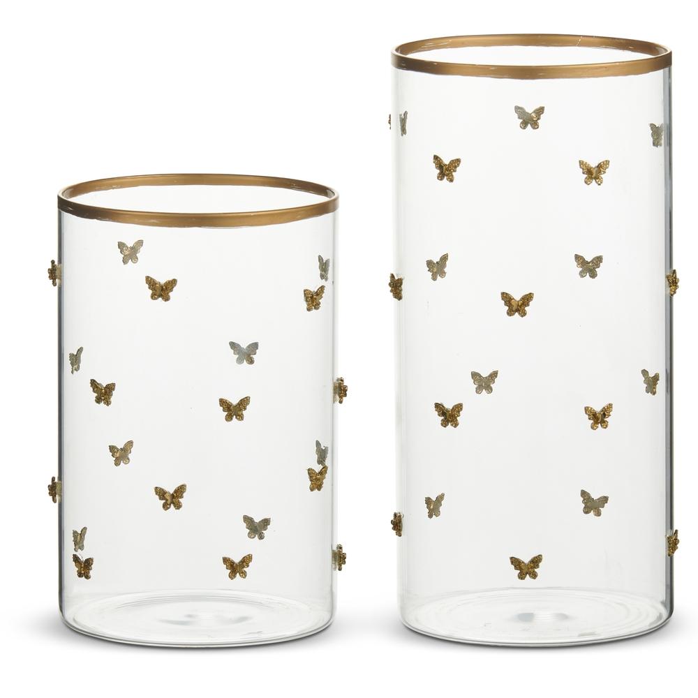 RAZ Imports 8" Gold Butterfly Containers