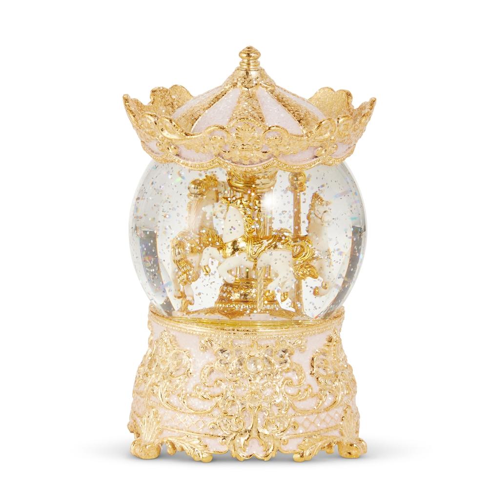 RAZ Imports 8" Gold Carousel Horse Water Globe