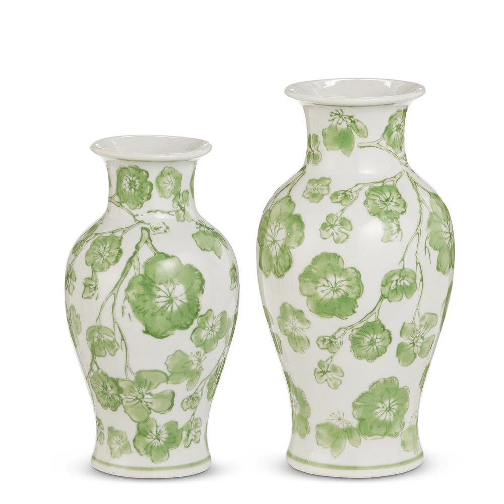 RAZ Imports 8" Green Cherry Blossom Bud Vases