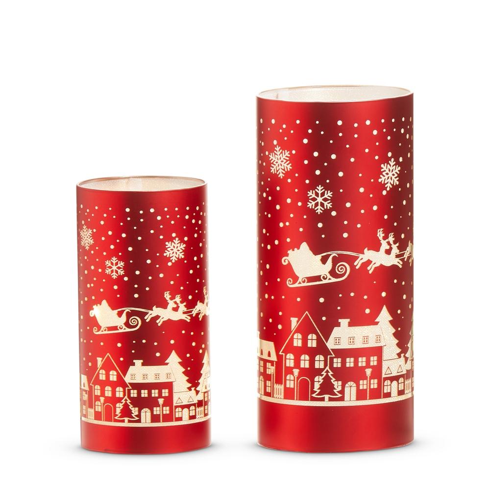 RAZ Imports 8" Lighted Christmas Town Lanterns