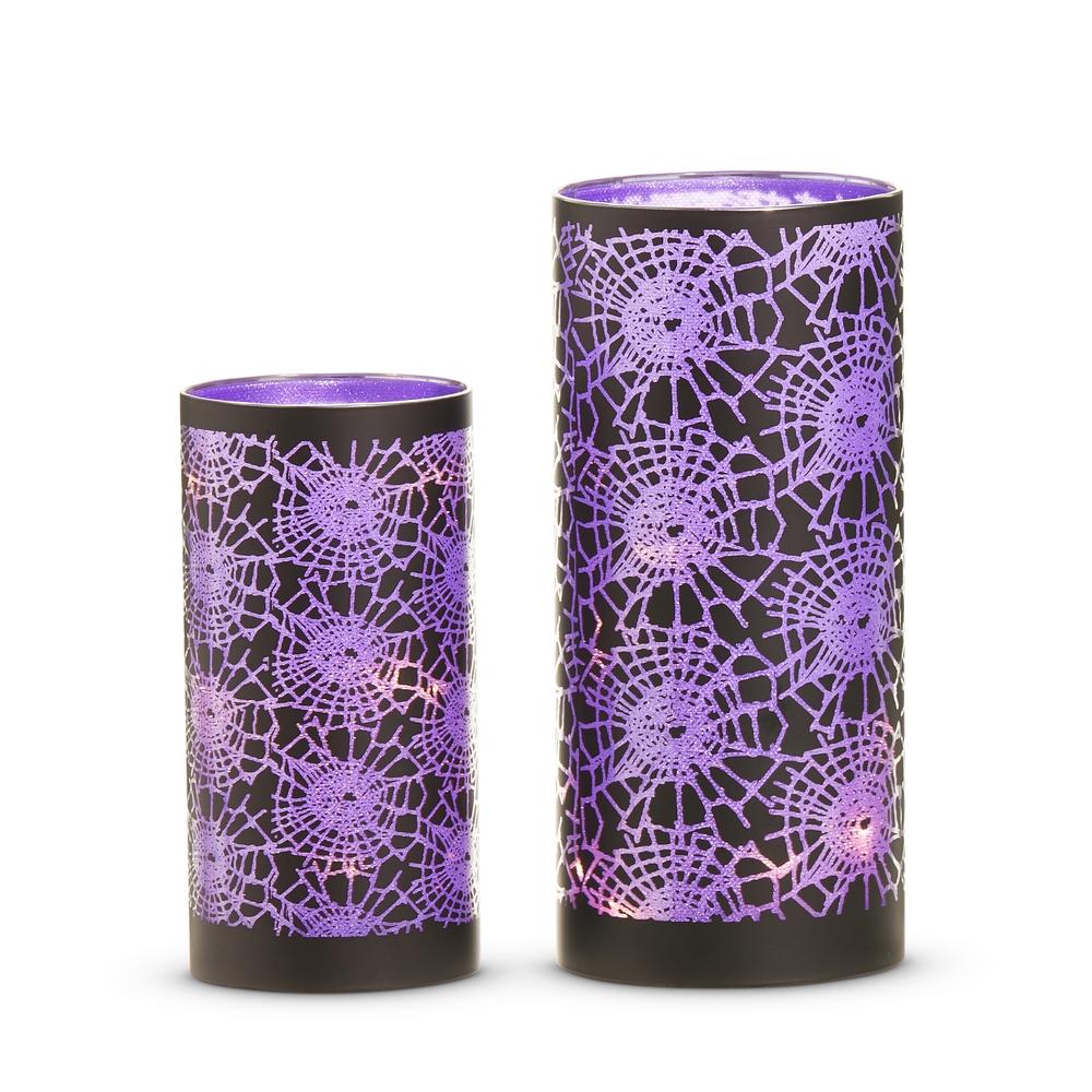 RAZ Imports 8" Lighted Crackled Cobweb Lanterns