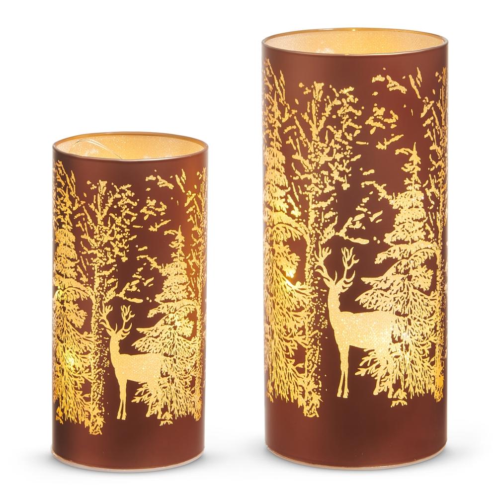 RAZ Imports 8" Lighted Forest Trees Lanterns