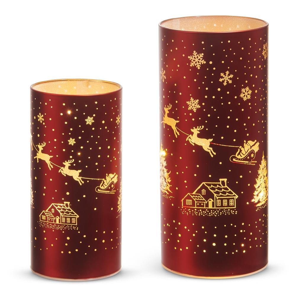 RAZ Imports 8" Lighted Santa's Sleigh Lanterns