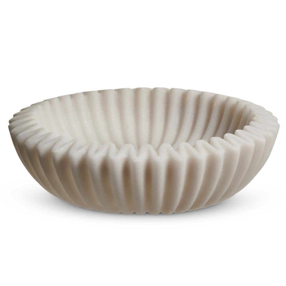 RAZ Imports 8" Ruffled Marble Bowl