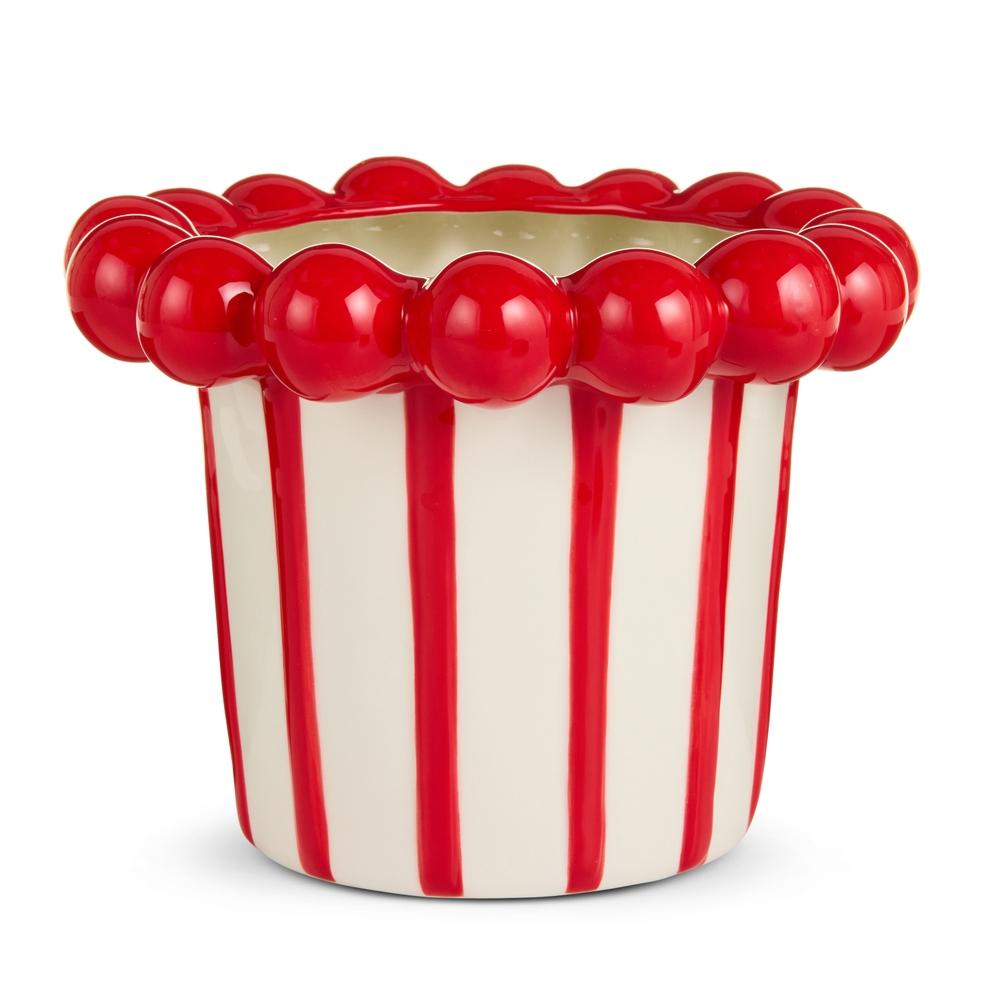 RAZ Imports 8" Striped Ball Planter