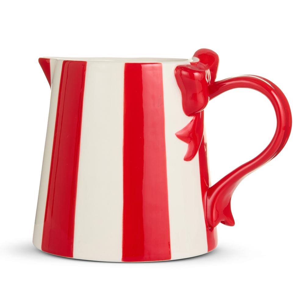 RAZ Imports 8" Striped Bow Pitcher