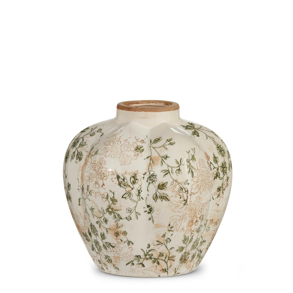 RAZ Imports 8" Taupe Floral Vase