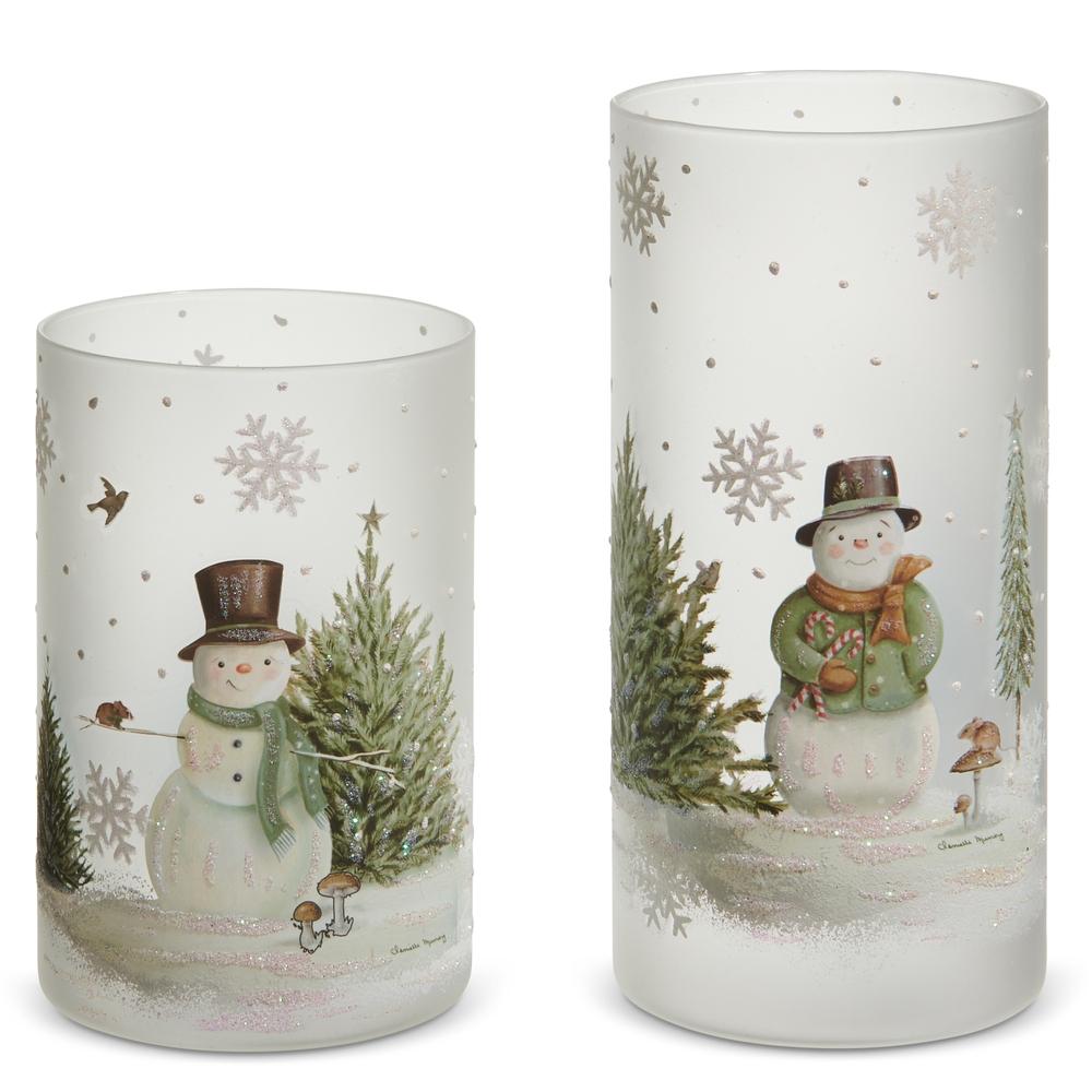 RAZ Imports 8" Woodland Snowman Containers