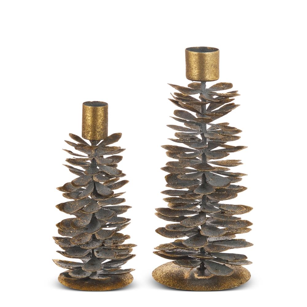 RAZ Imports 9.25" Antique Pinecone Candle Holder