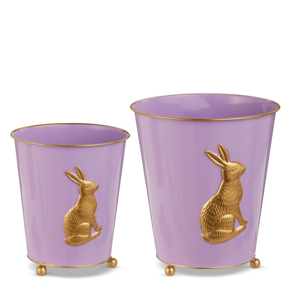 RAZ Imports 9.25" Lilac Bunny Cache Pots