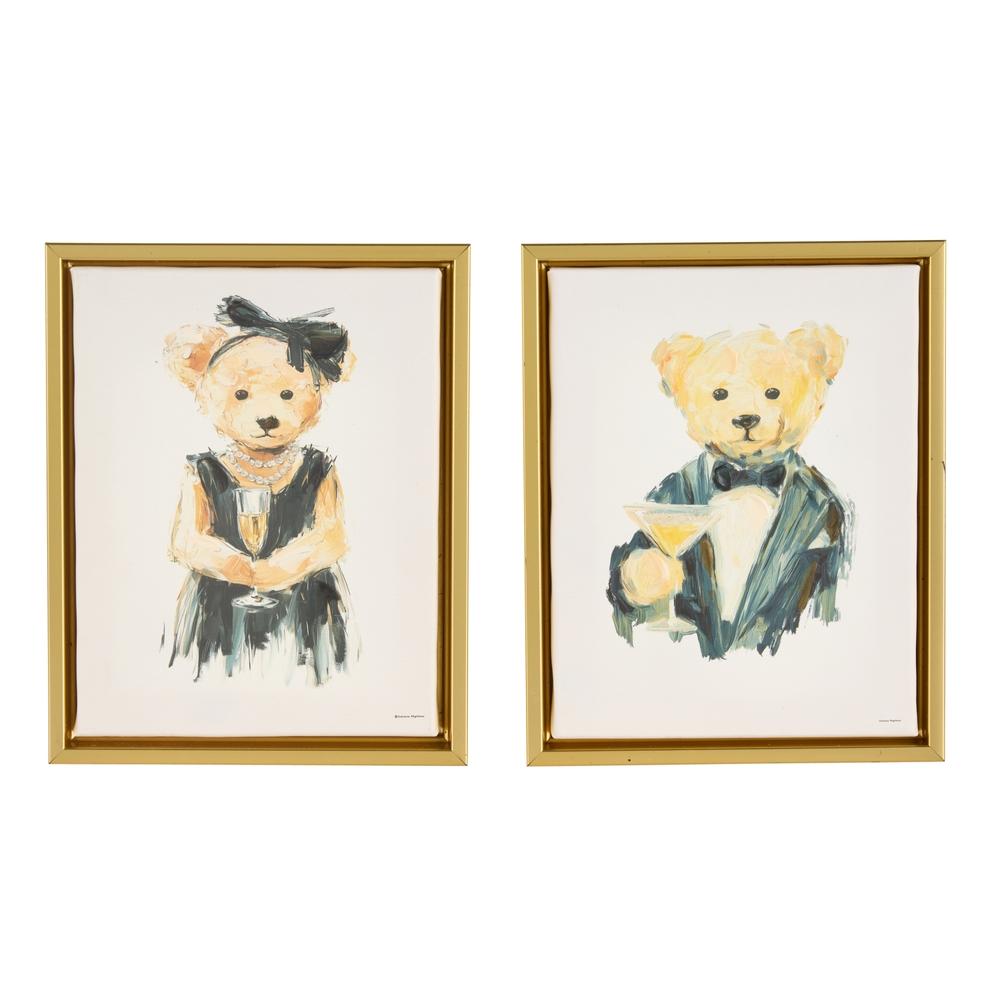 RAZ Imports 9.5" Beary Elegant Coctail Wall Art
