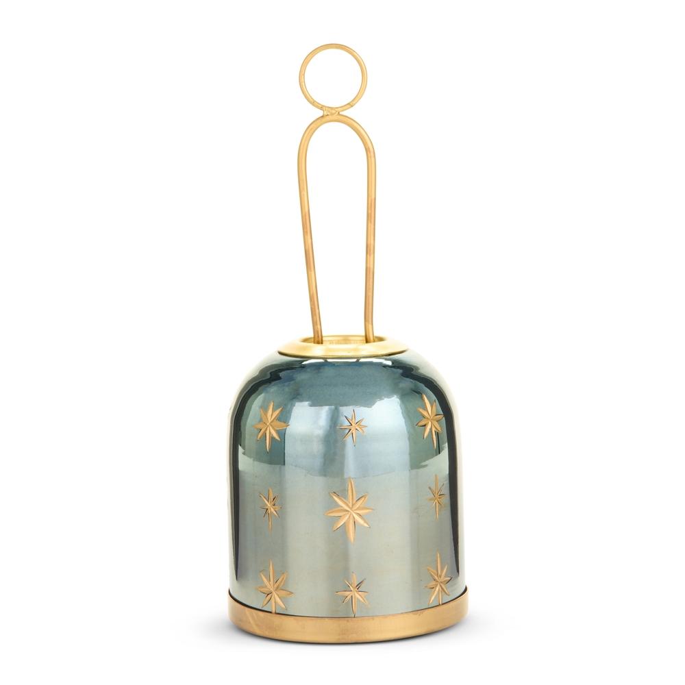 RAZ Imports 9.5" Etched Blue Star Hanging Lantern
