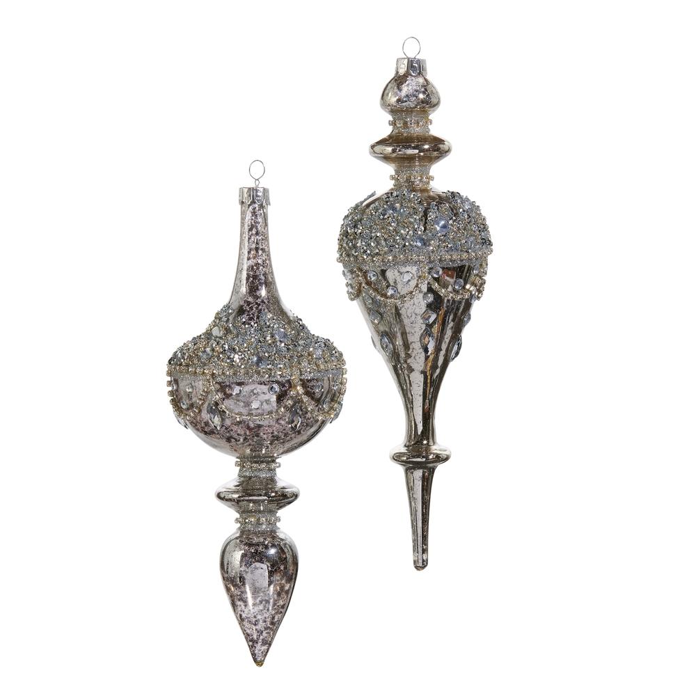RAZ Imports 9.5" Jeweled Mercury Finial Ornament