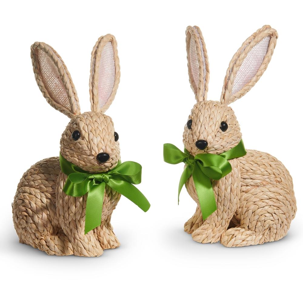 RAZ Imports 9.5" Natural Woven Bunny