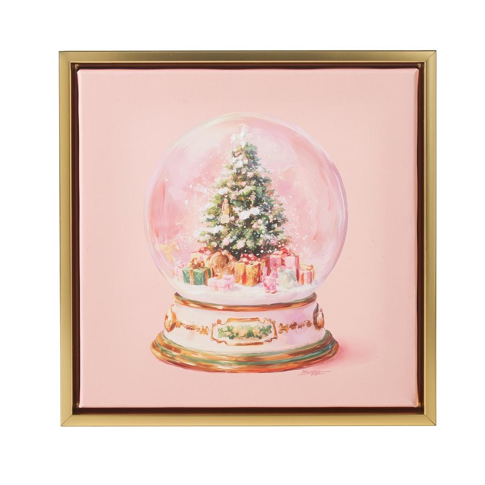 RAZ Imports 9.5" Pink Snow Globe Wall Art