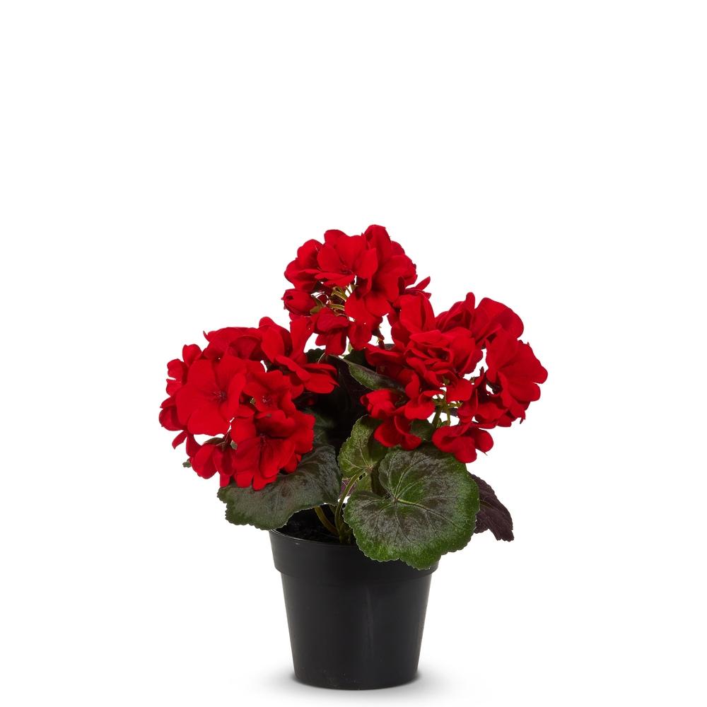 RAZ Imports 9.5" Potted Red Geranium