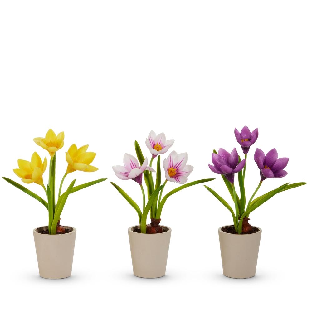 RAZ Imports 9.5" Real Touch Potted Crocus Bulb