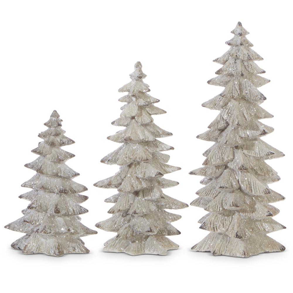 RAZ Imports 9.5" White Glittered Trees