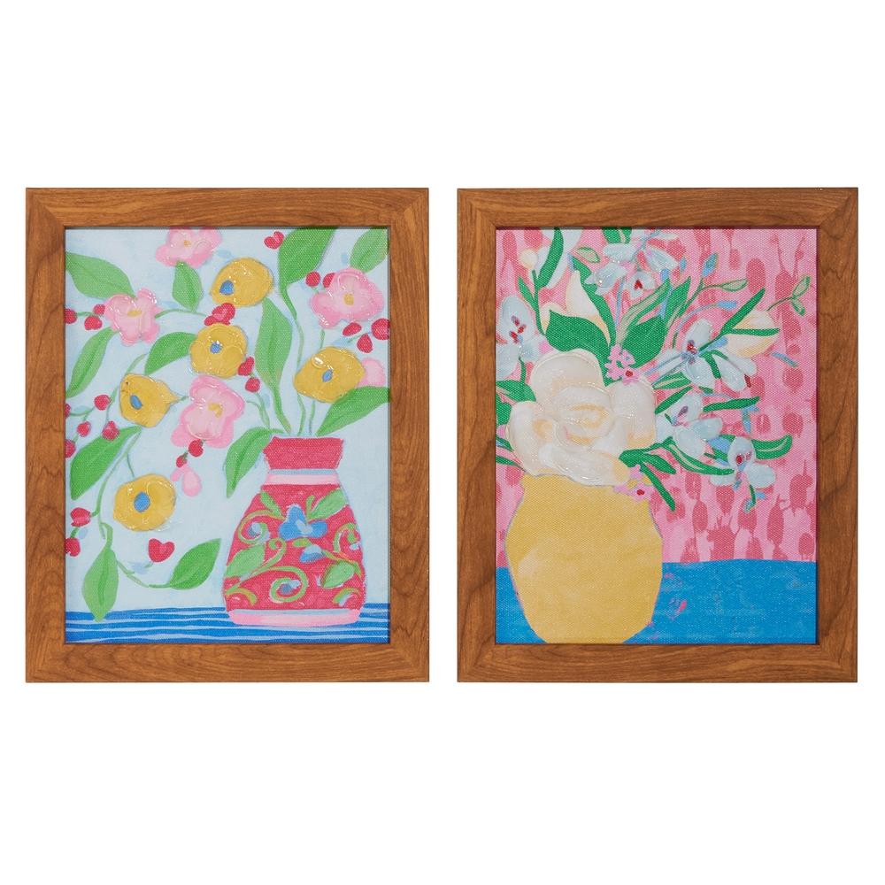 RAZ Imports 9.75" Cottage Blooms Framed Wall Art