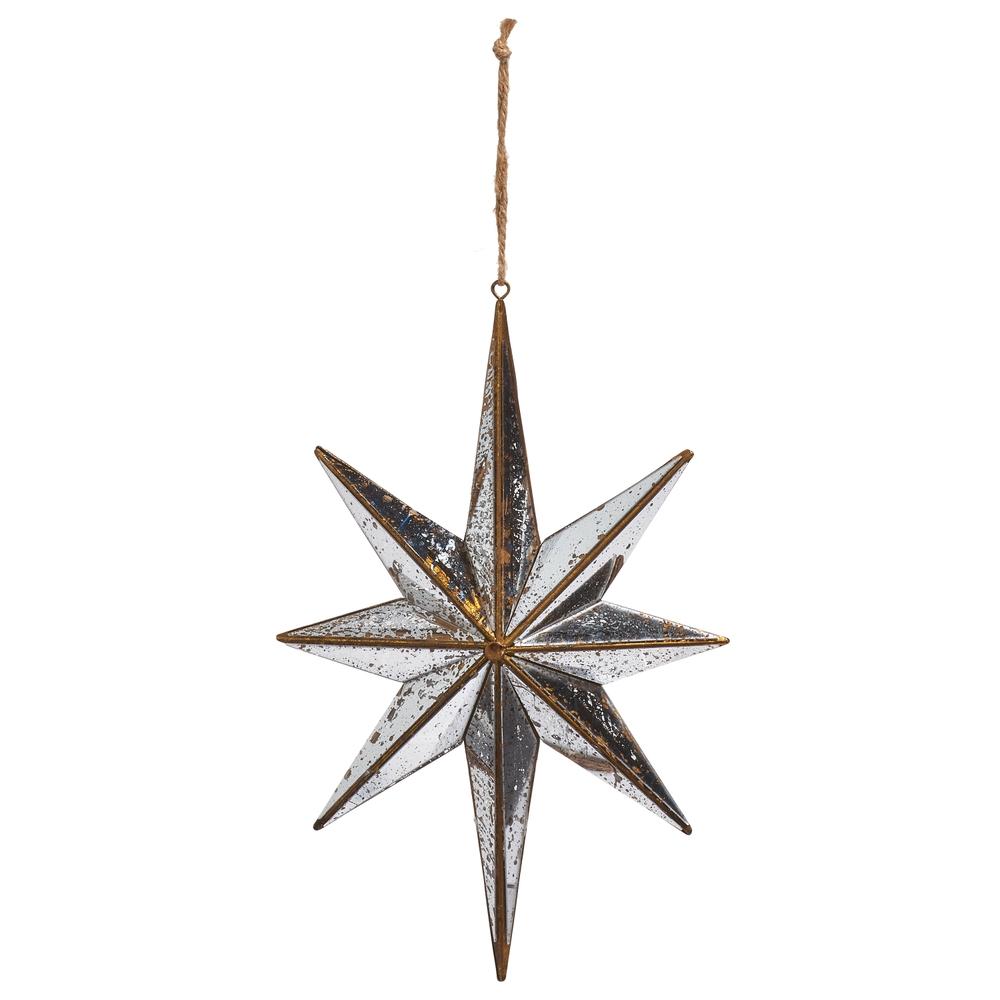 RAZ Imports 9.75" Distressed Mirrored Star Ornament