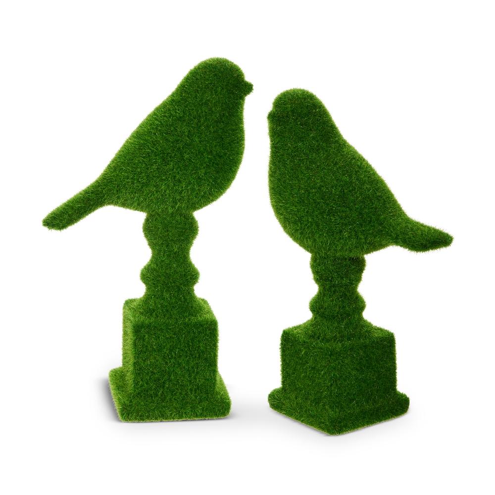 RAZ Imports 9.75" Moss Birds on Pedestal