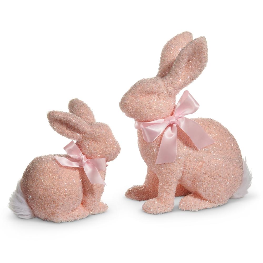 RAZ Imports 9.75" Pink Beaded Bunnies