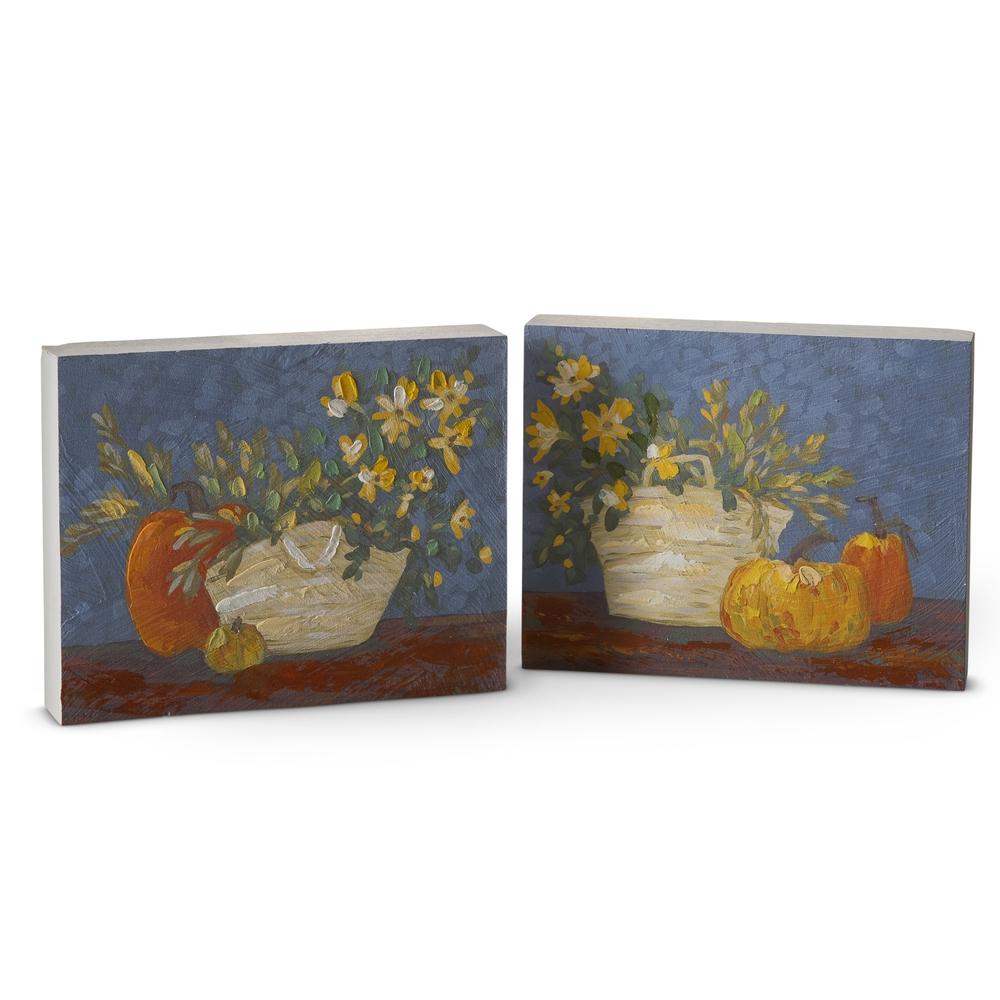 RAZ Imports 9.75" Pumpkins and Petals Block