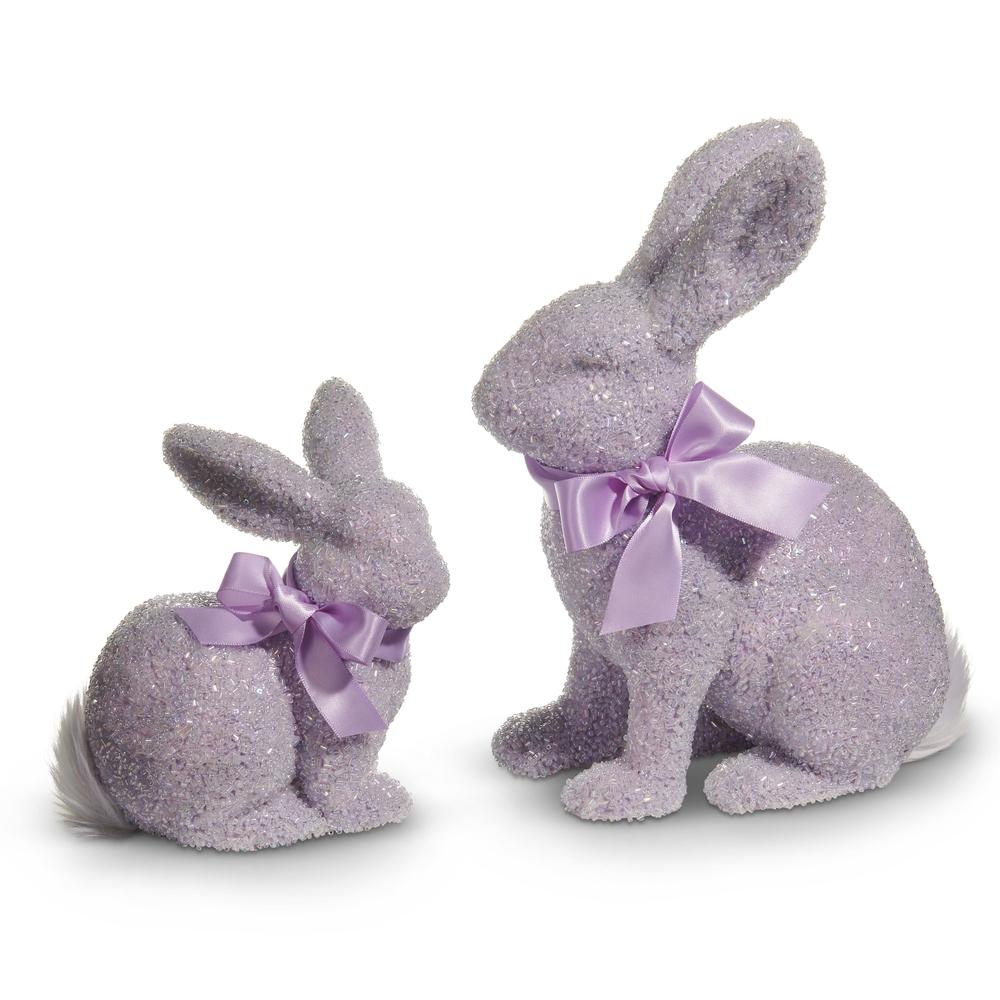 RAZ Imports 9.75" Purple Beaded Bunnies