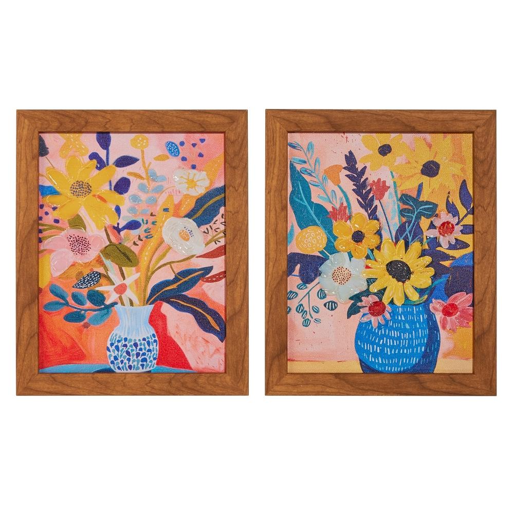 RAZ Imports 9.75" Zippy Petals Framed Wall Art