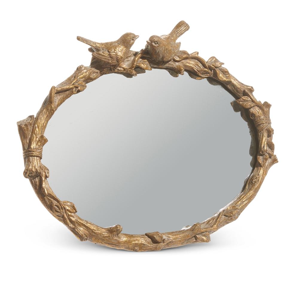 RAZ Imports 9" Bird on Branch Oval Mirror