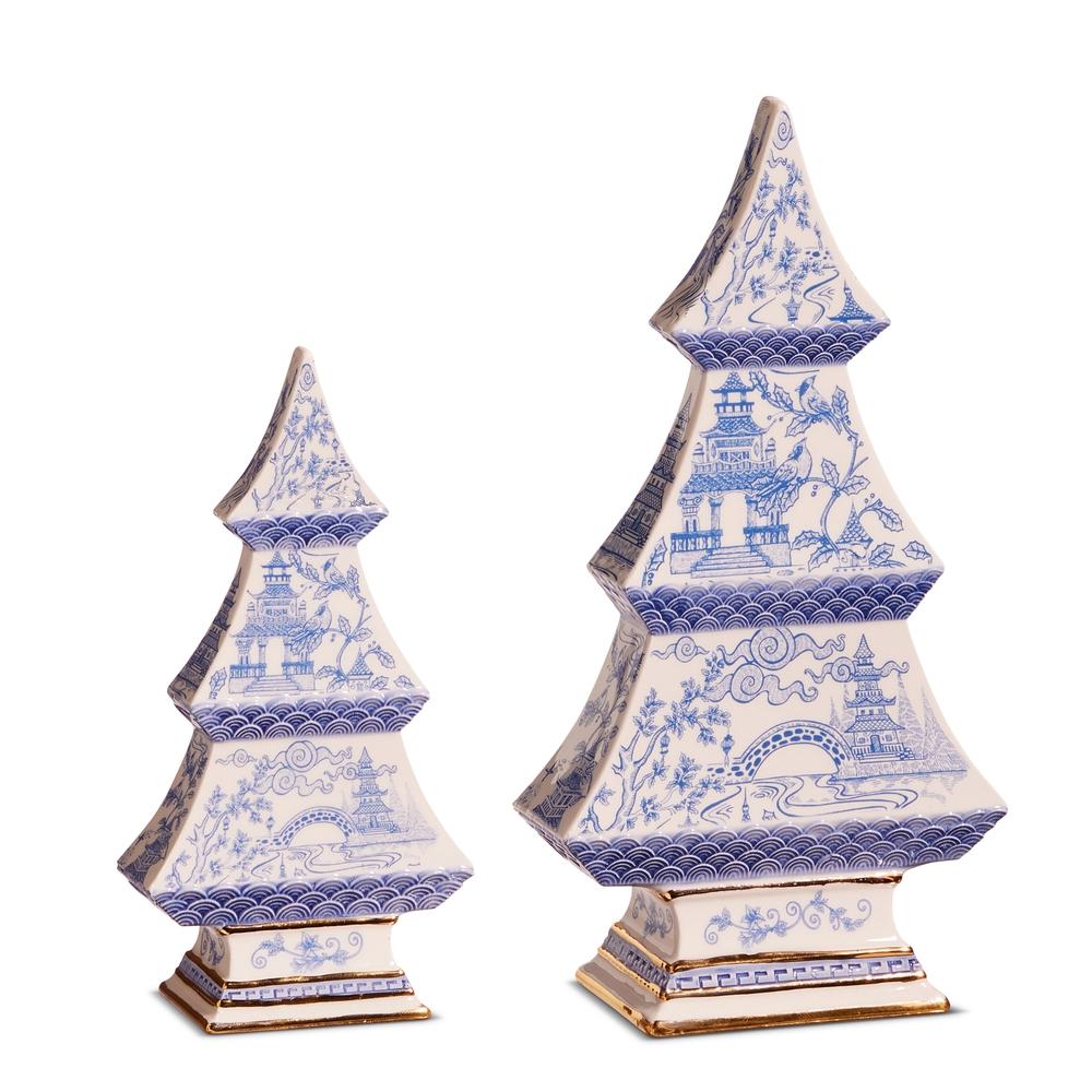 RAZ Imports 9" Blue Chinoiserie Trees